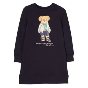 Polo Ralph Lauren Girls Polo Bear Jersey Sweatshirt Dress in Size 7